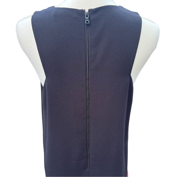 Alice + Olivia Color Block Black and Red Sleeveless Shift Dress Size Medium - Picture 6 of 9